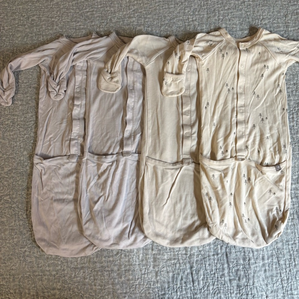 Goumi 24 hour convertible gown bundle, four gowns 3-6 months.